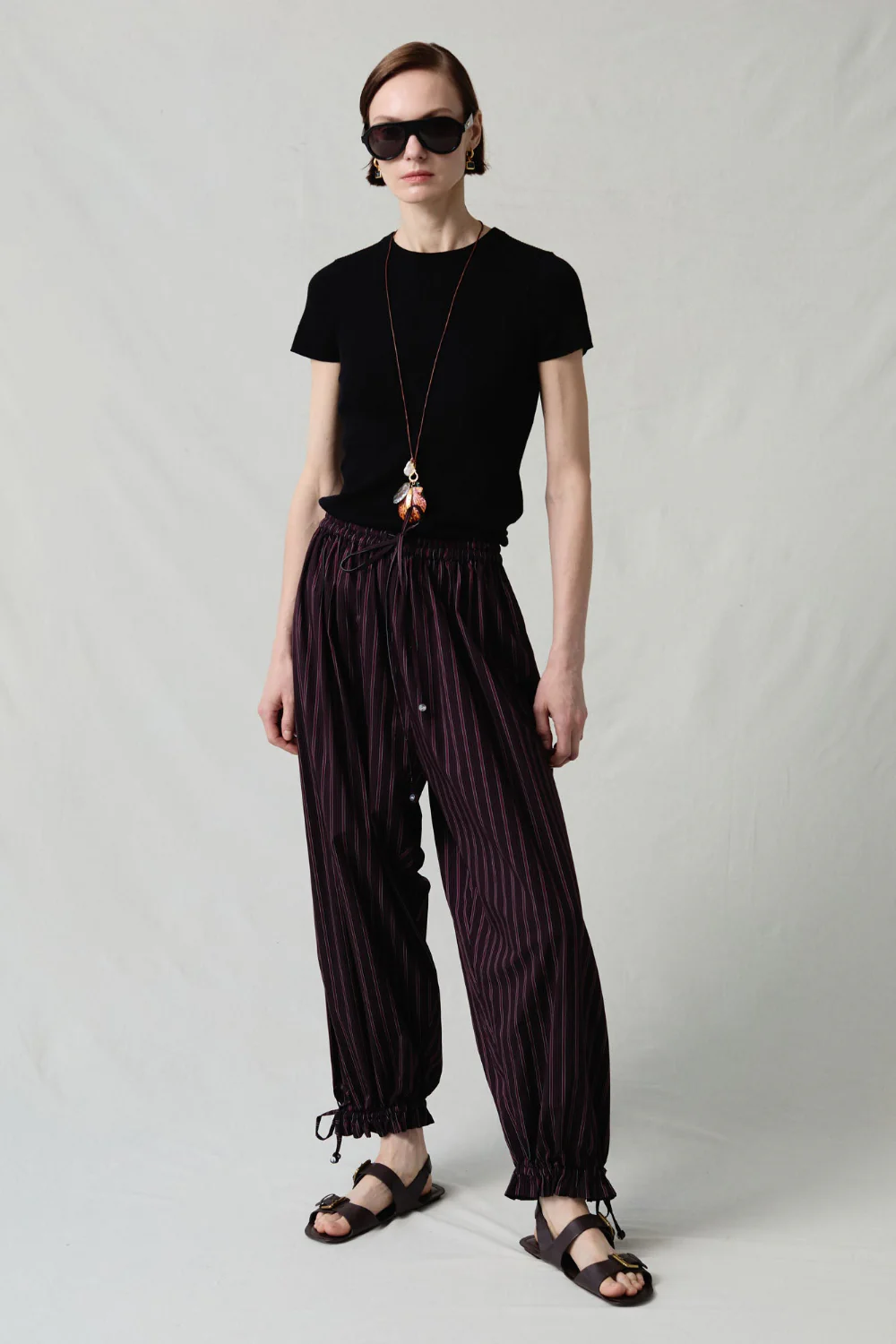Balloon Pant Black Stripe