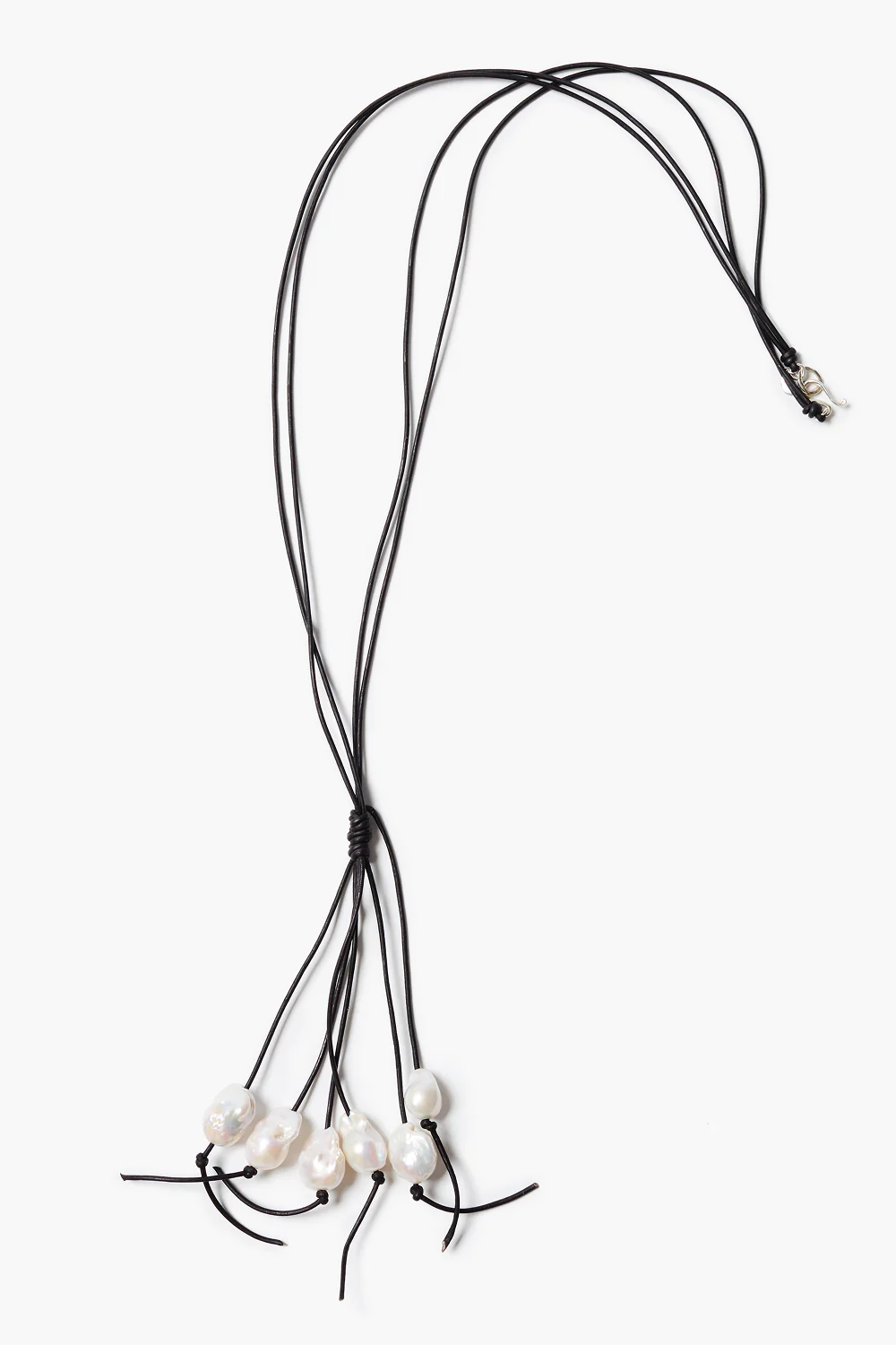 Baroque Pearl Tassel Necklace Black