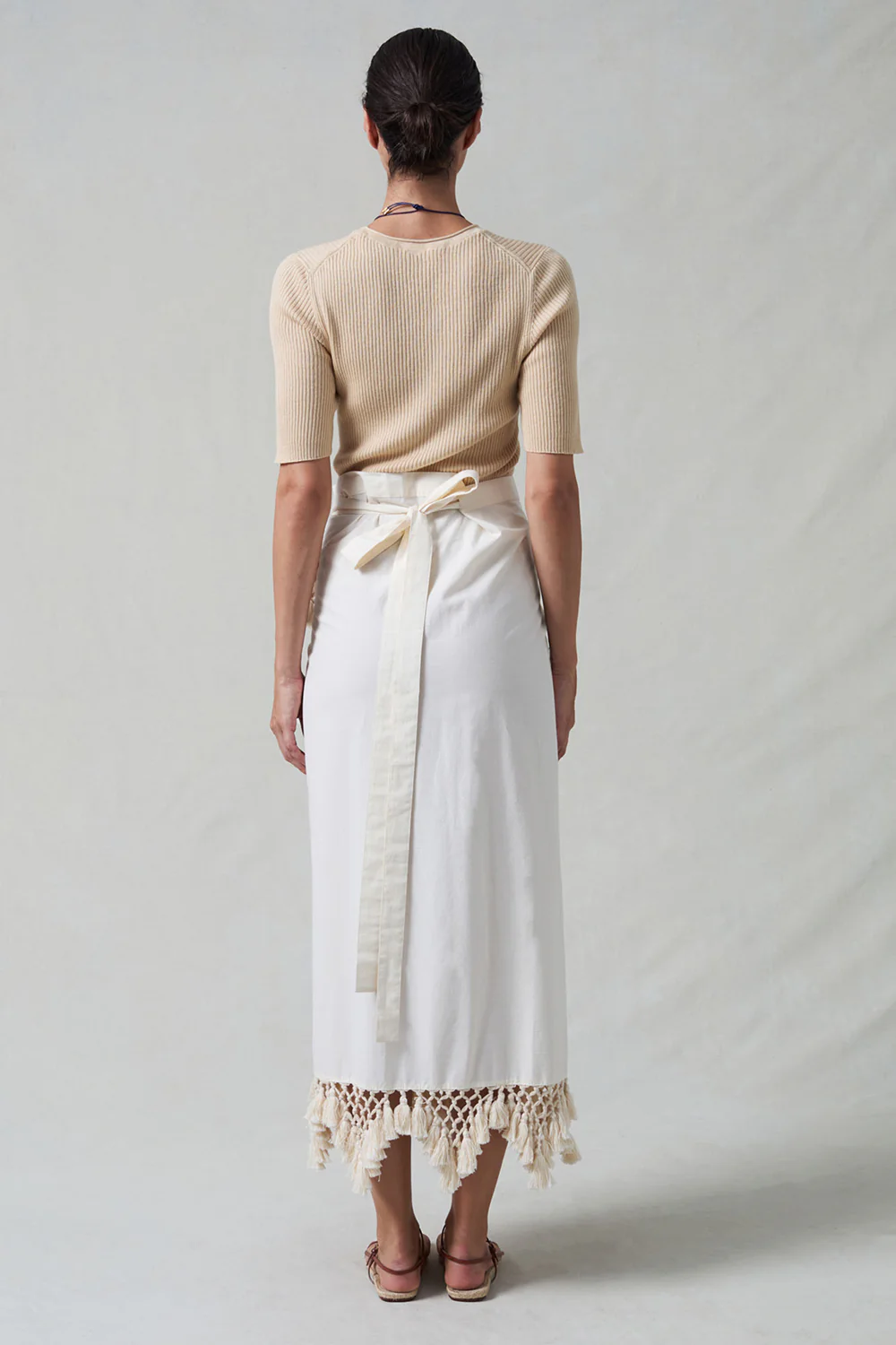 Capri Crocheted Wrap Skirt Natural - Image 3