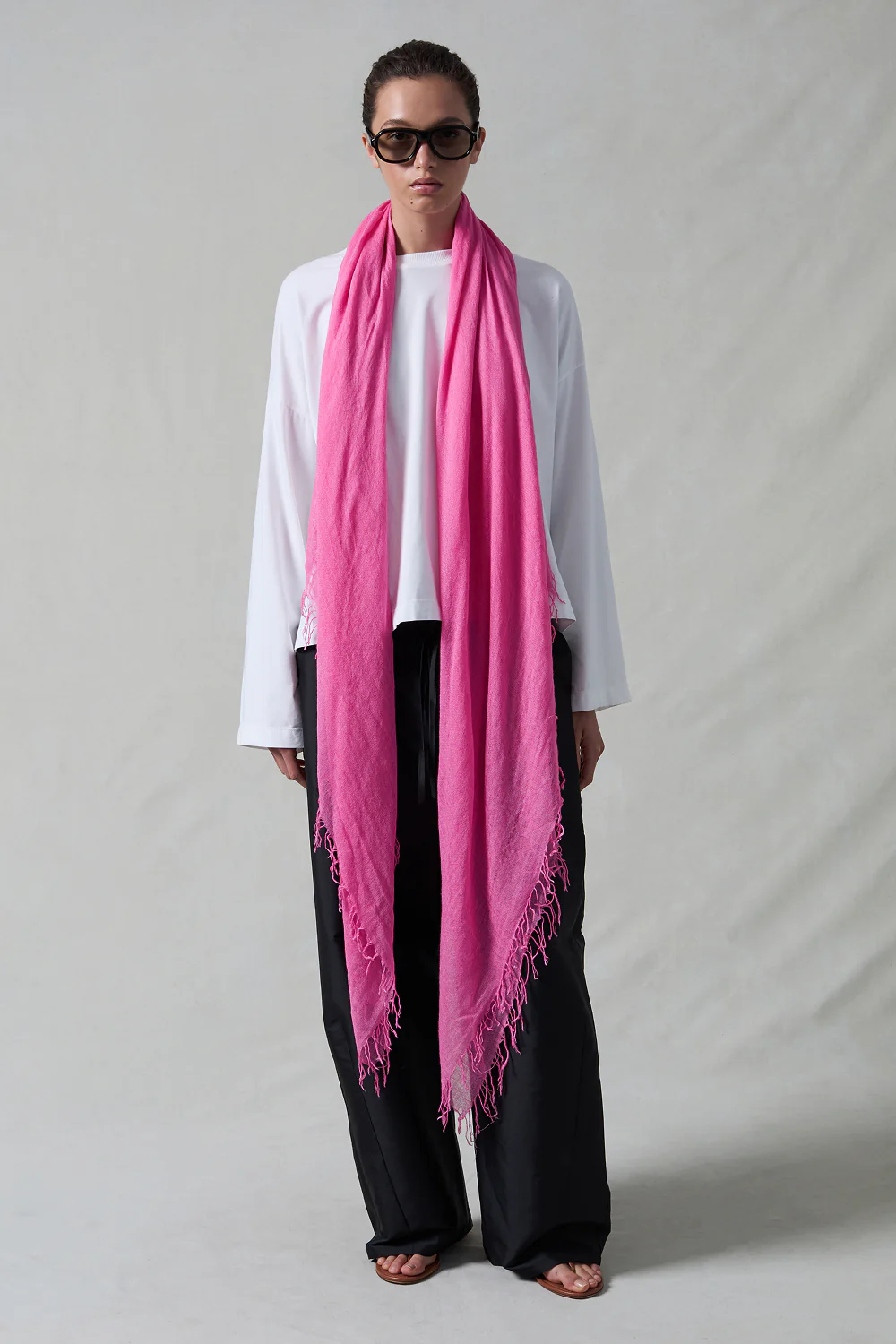 Cashmere and Silk Scarf Wild Orchid - Image 2