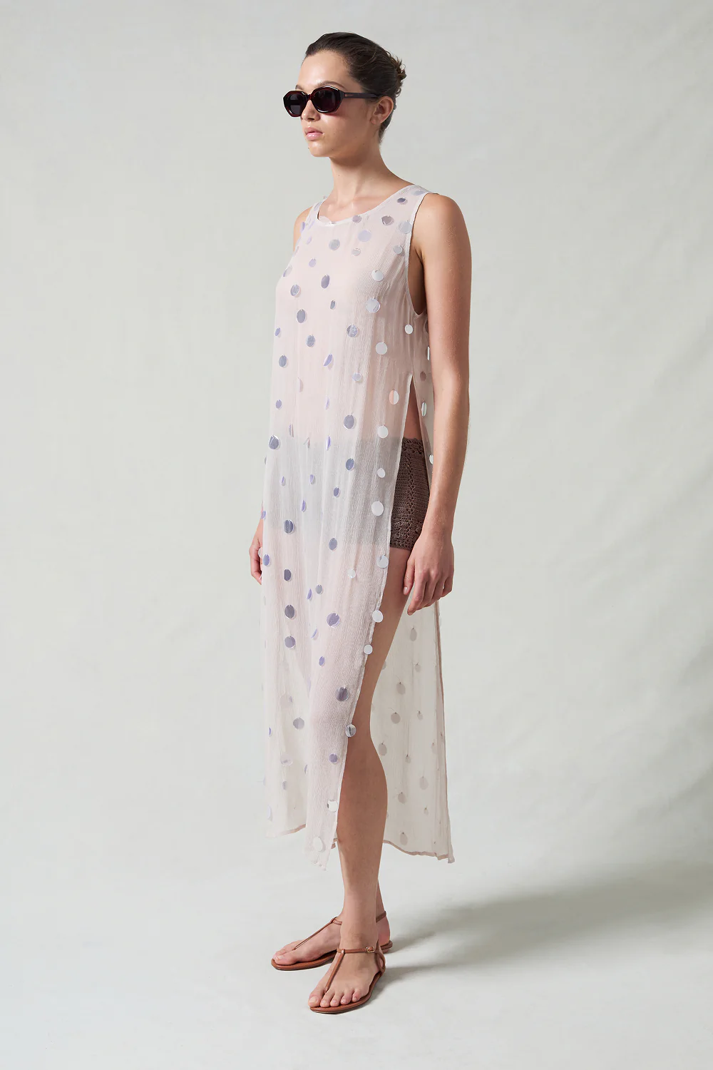 Chloe Sequin Tunic Taupe - Image 2