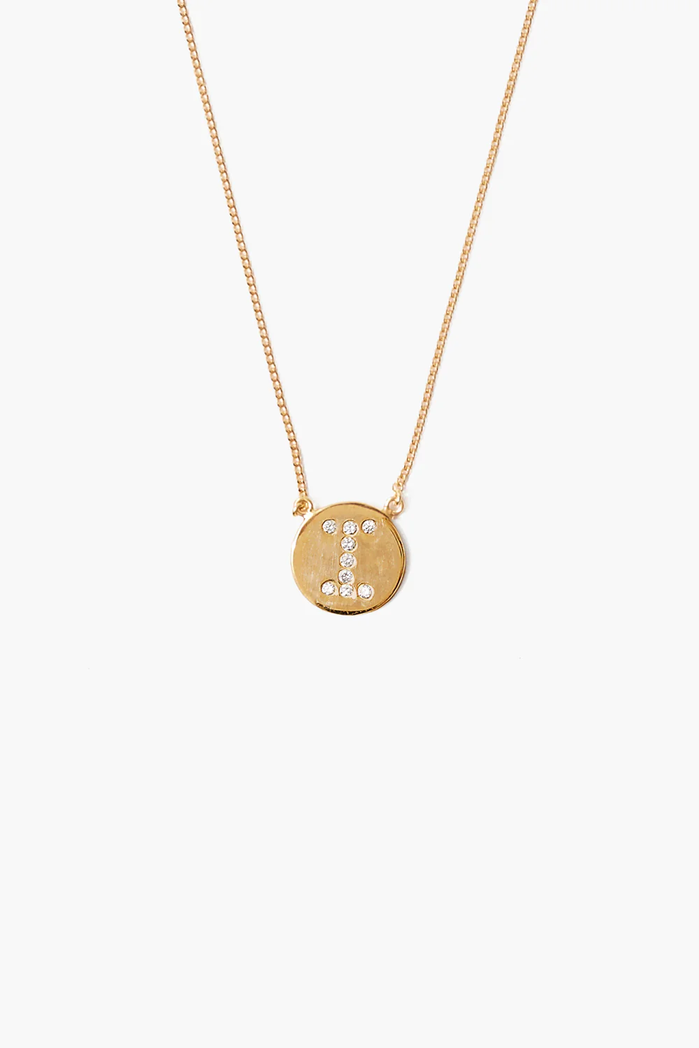 Diamond Initial Coin Necklace Gold - Image 11