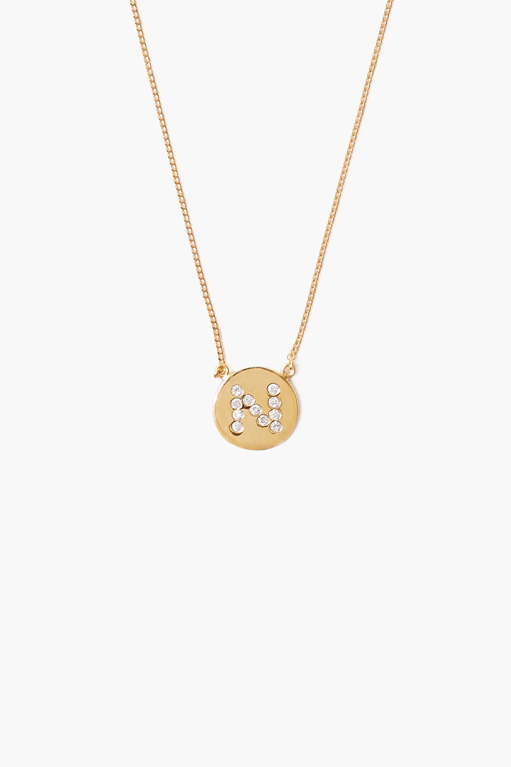 Diamond Initial Coin Necklace Gold - Image 16