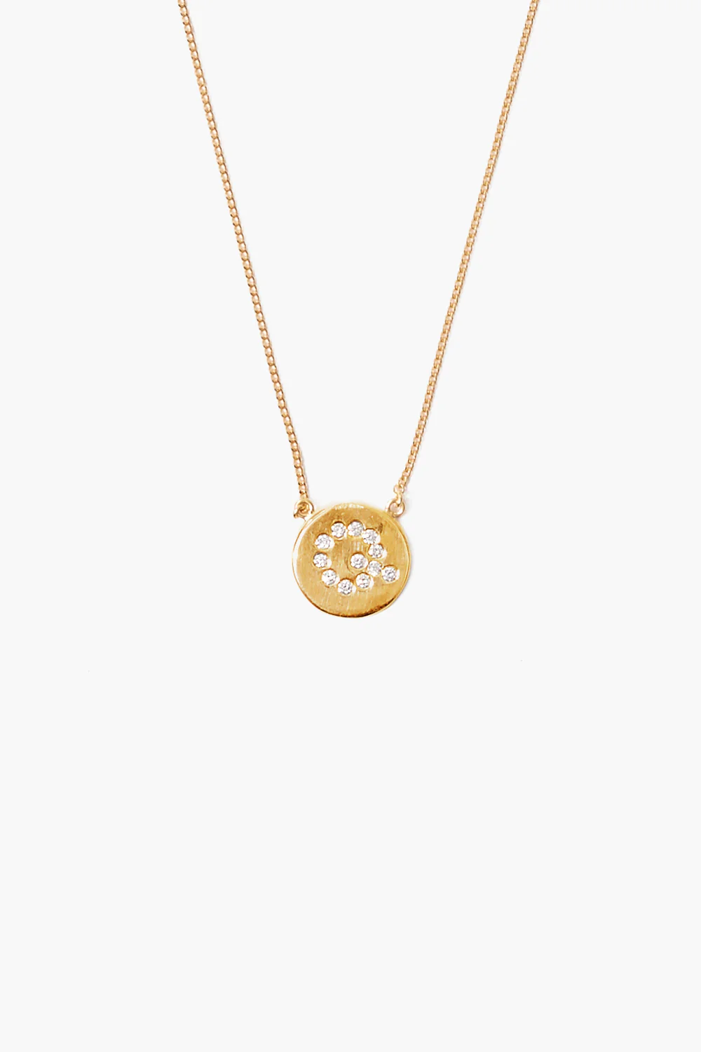 Diamond Initial Coin Necklace Gold - Image 19