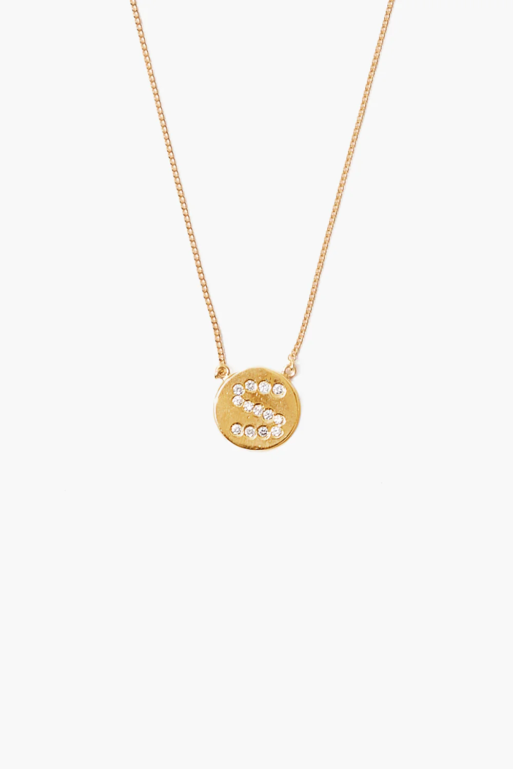 Diamond Initial Coin Necklace Gold - Image 21