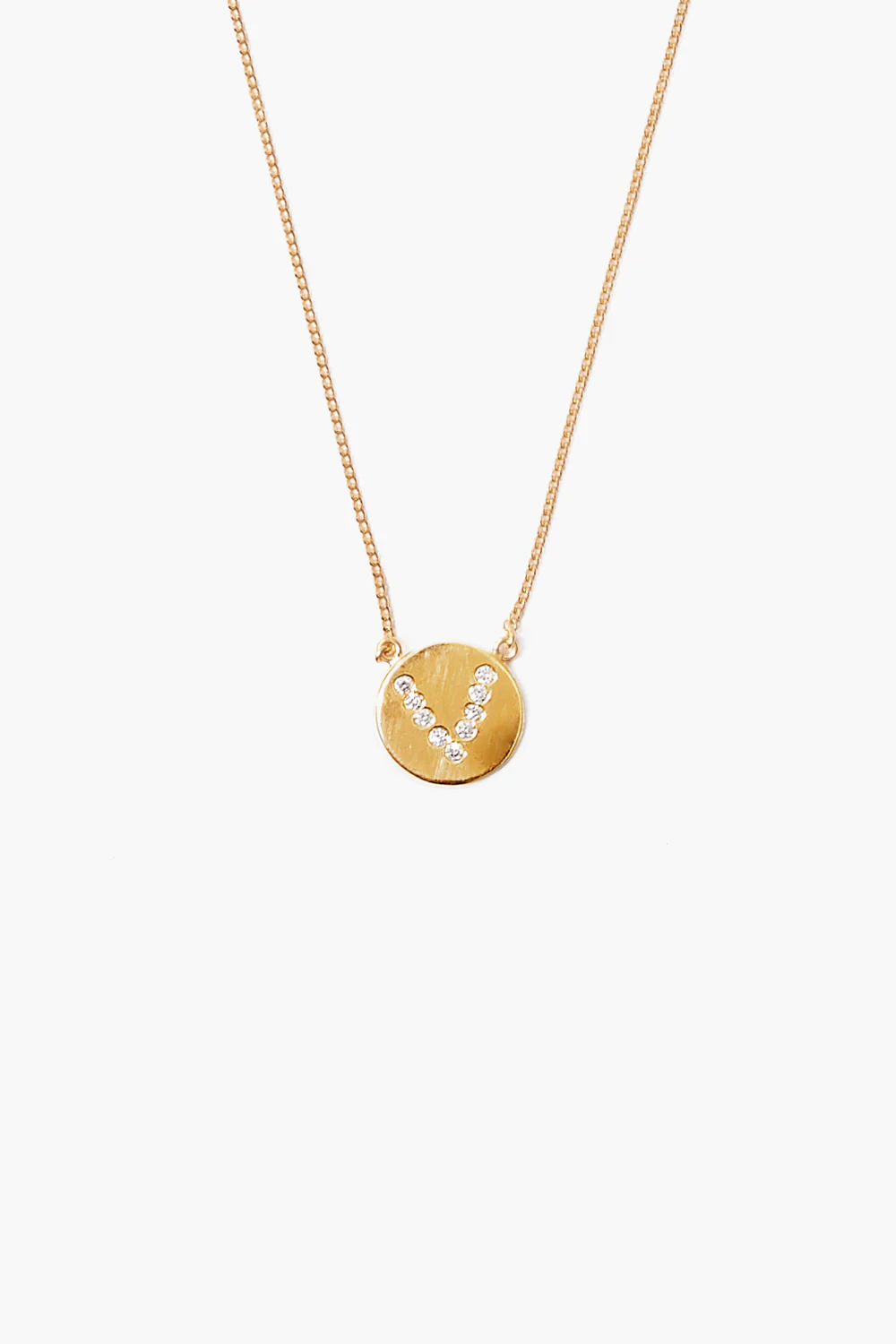 Diamond Initial Coin Necklace Gold - Image 24