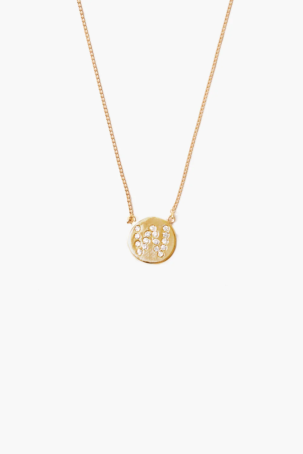 Diamond Initial Coin Necklace Gold - Image 25