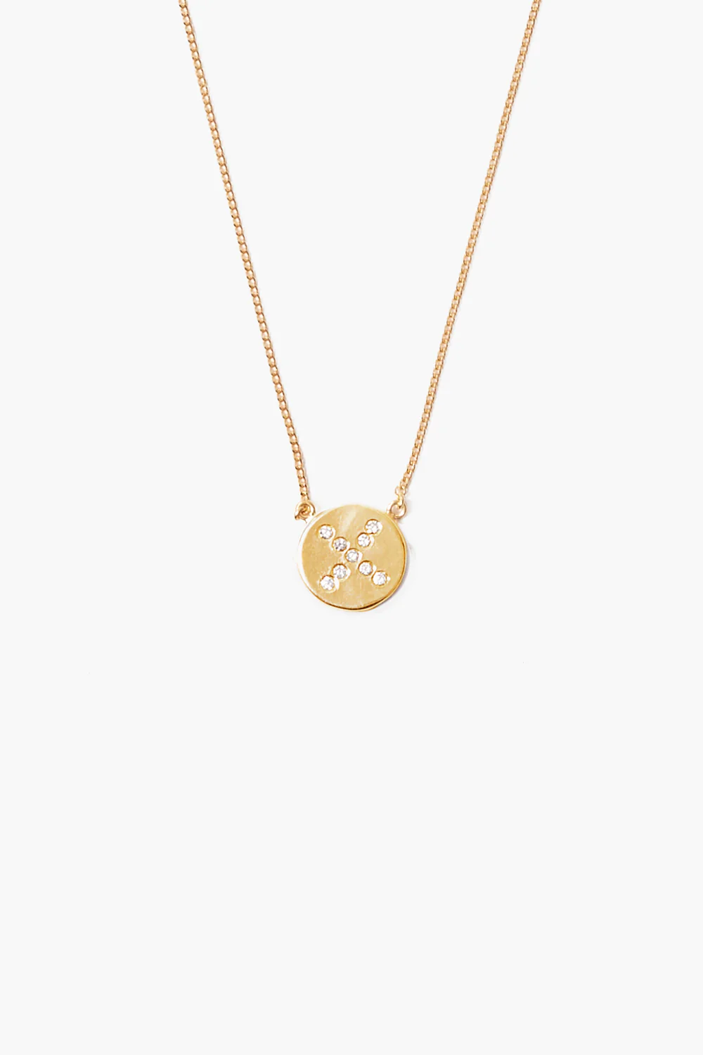 Diamond Initial Coin Necklace Gold - Image 26