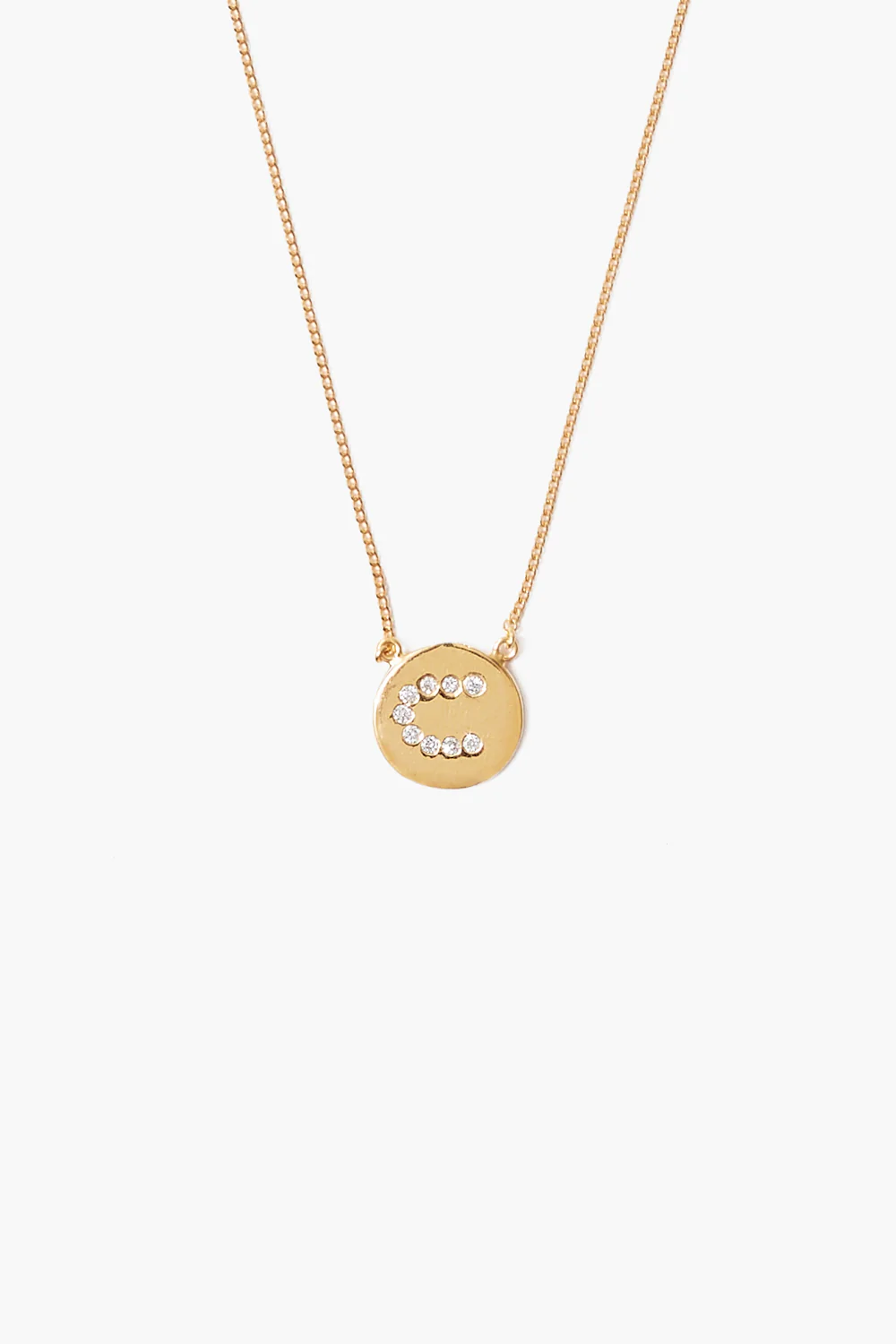 Diamond Initial Coin Necklace Gold - Image 5