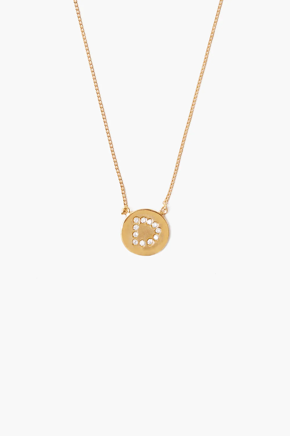 Diamond Initial Coin Necklace Gold - Image 6