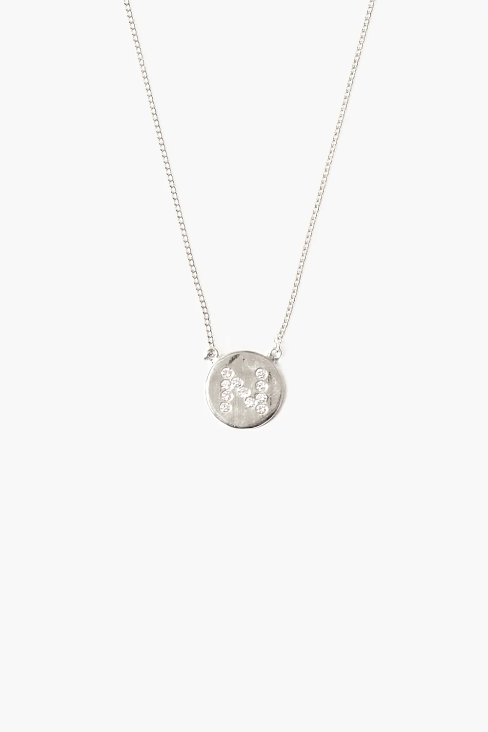 Diamond Initial Coin Necklace Silver - Image 17