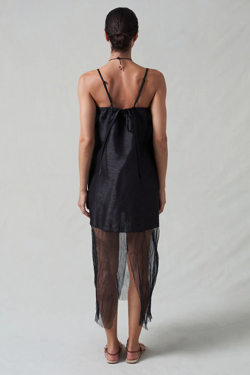 Dupioni Mesh Dress Black - Image 3