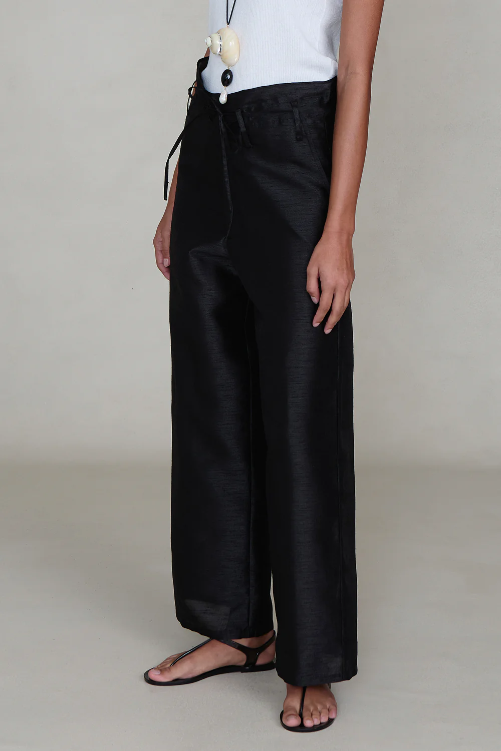 Dupioni Straight Leg Pant Black - Image 3