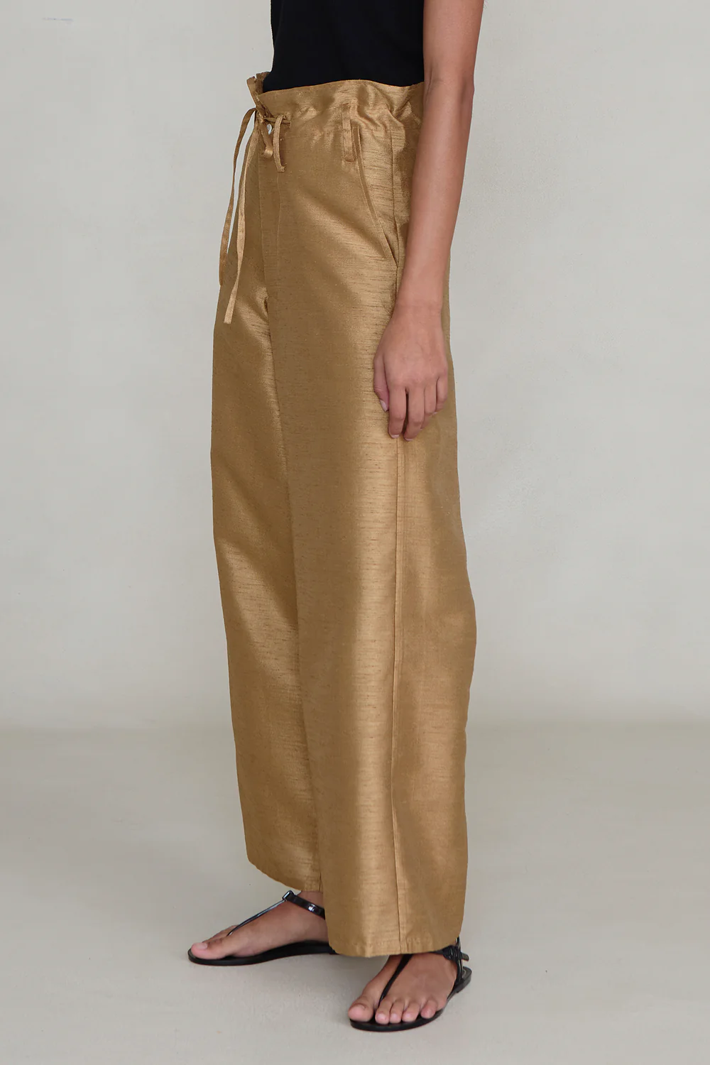 Dupioni Straight Leg Pant Camel - Image 3