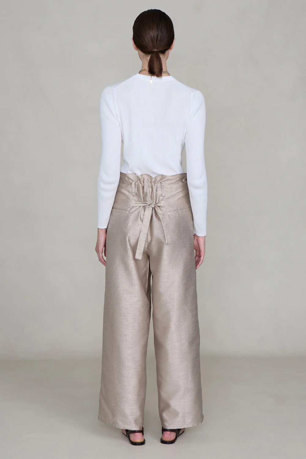 Dupioni Straight Leg Pant Taupe - Image 3