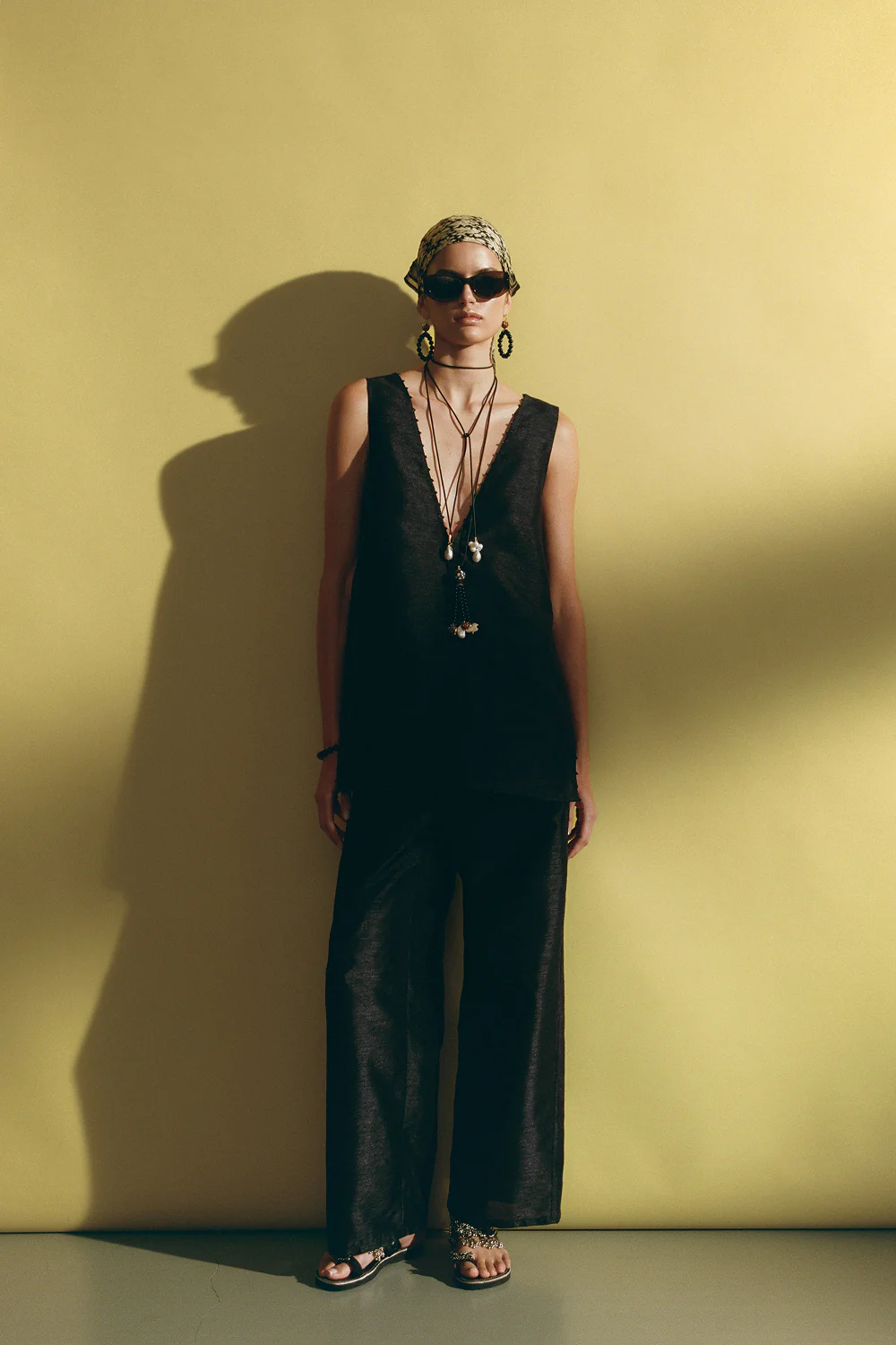 Exaggerated Dupioni Tank Black - Image 6