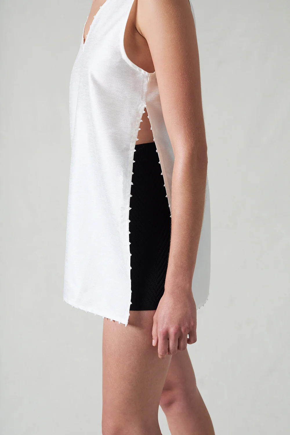 Exaggerated Dupioni Tank White - Image 2