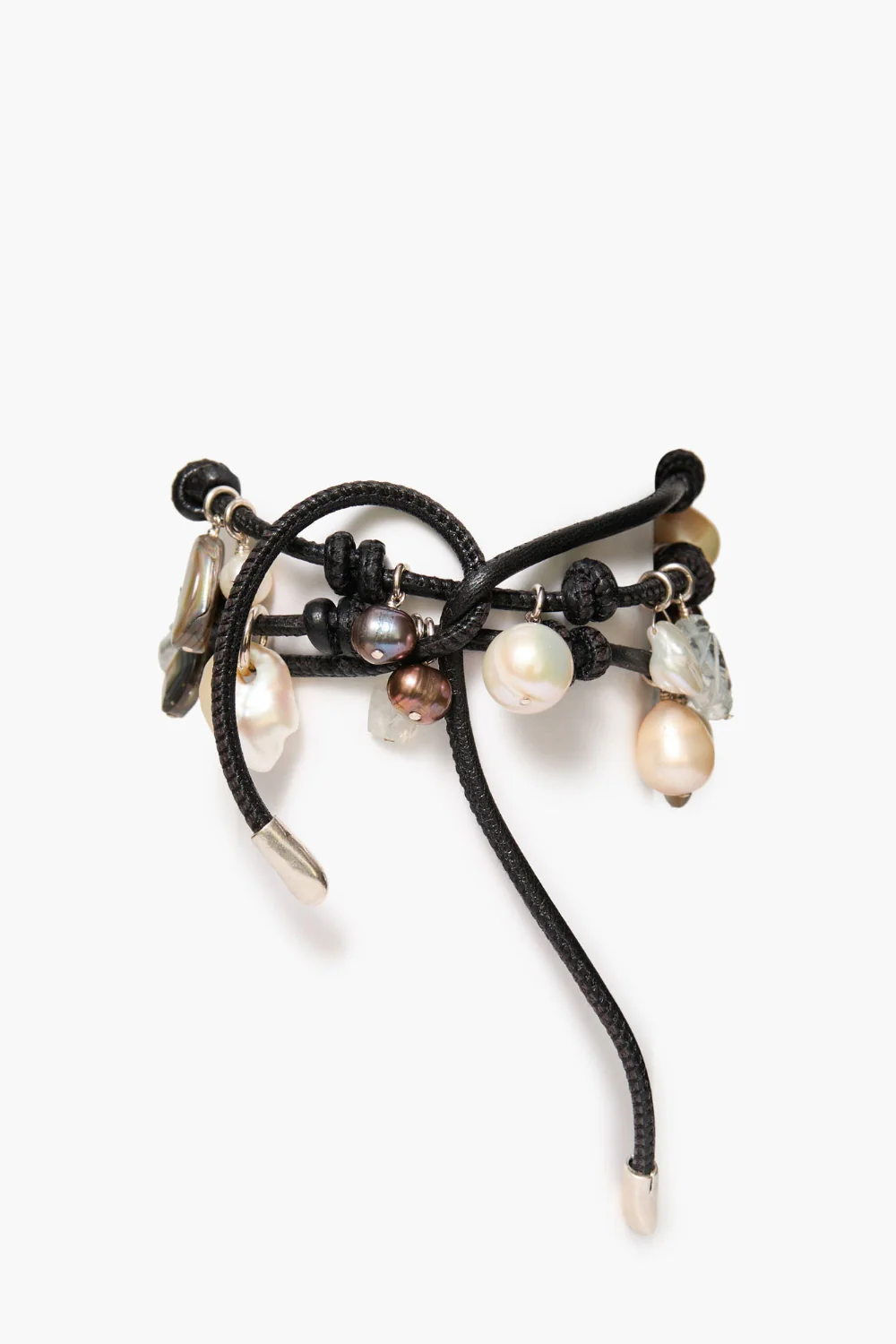 Lea Leather Three Wrap Bracelet Black - Image 2