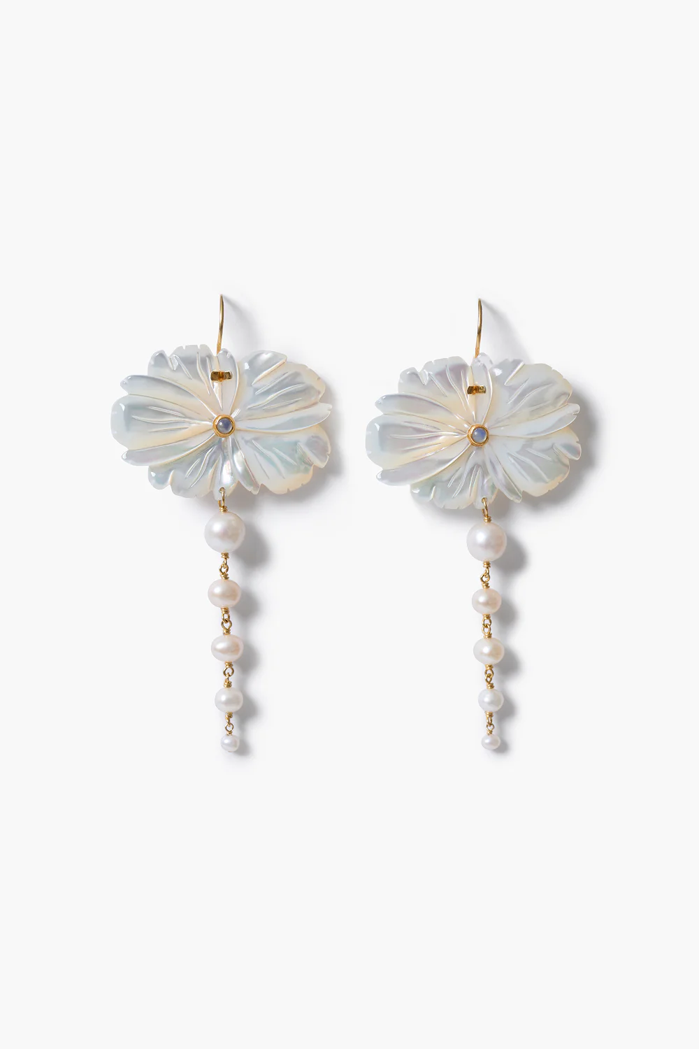 Magnolia Drop Earrings White