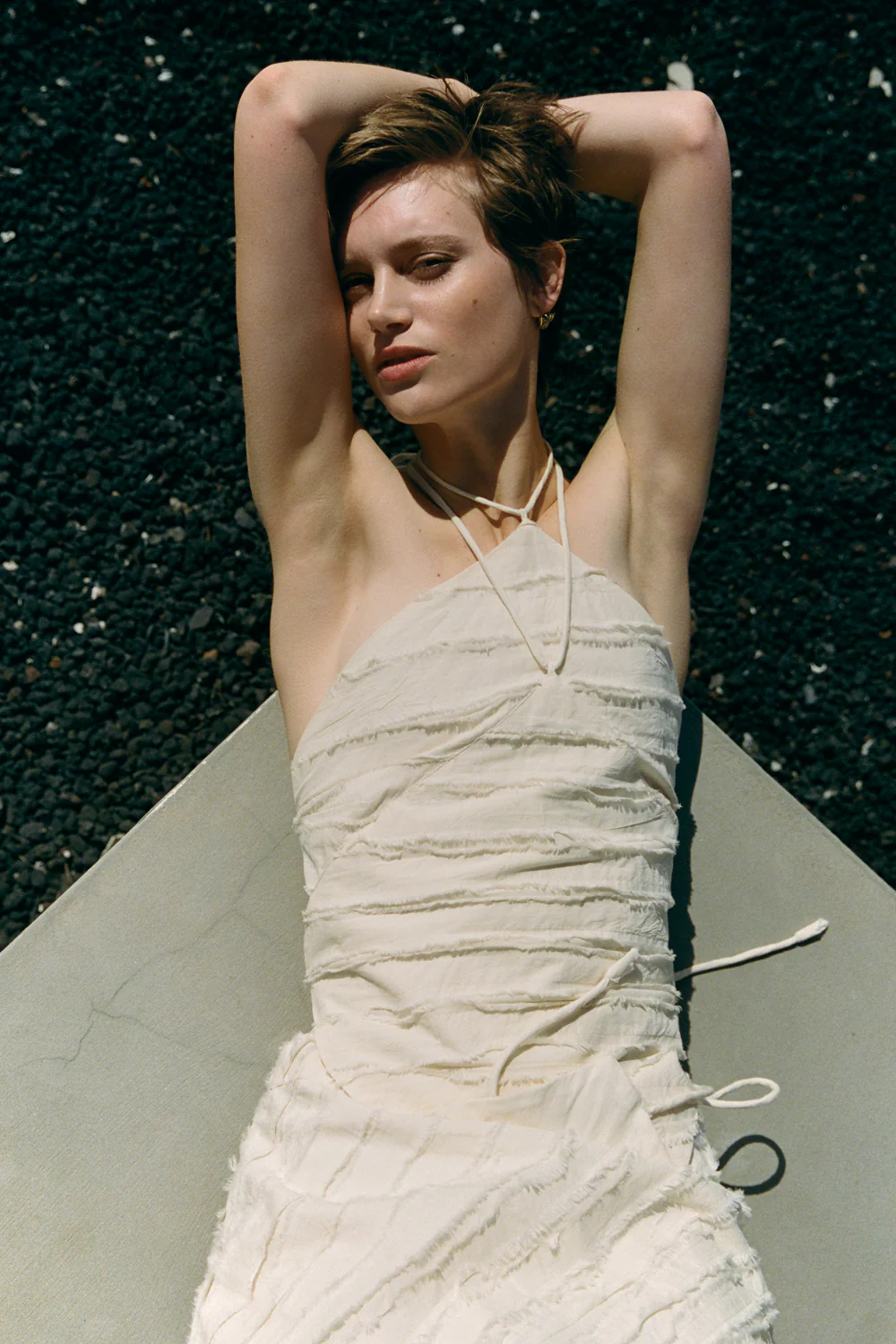 Million Strip Napkin Halter Top Natural - Image 5