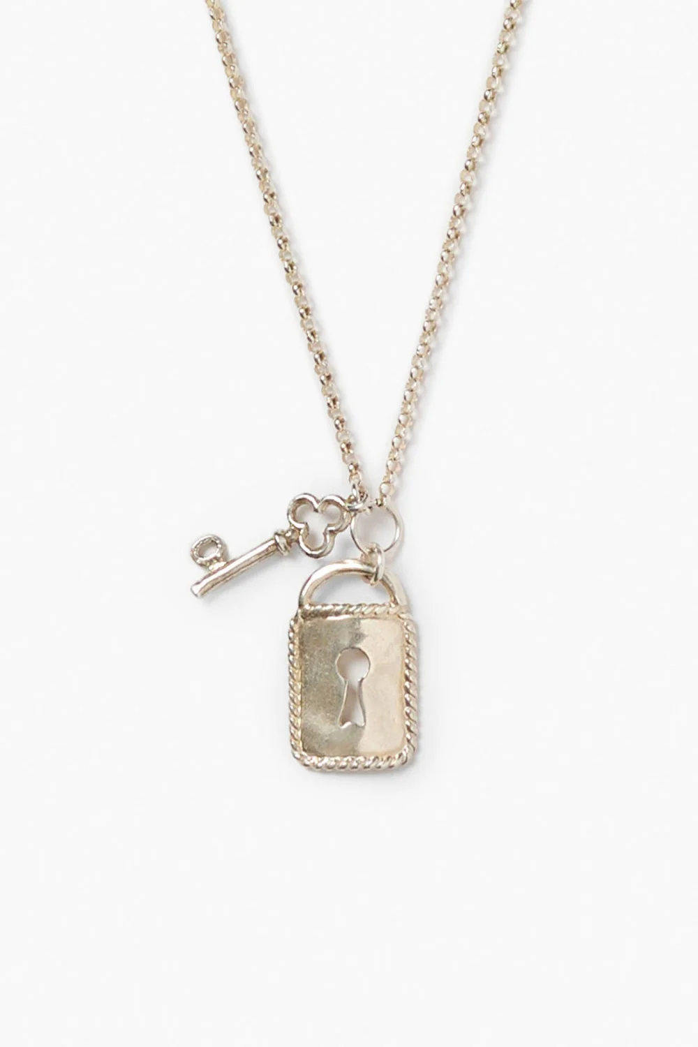 Mini Padlock Necklace Silver
