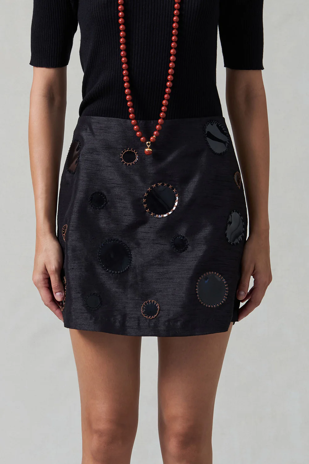 Mirror Mini Skirt Black - Image 2