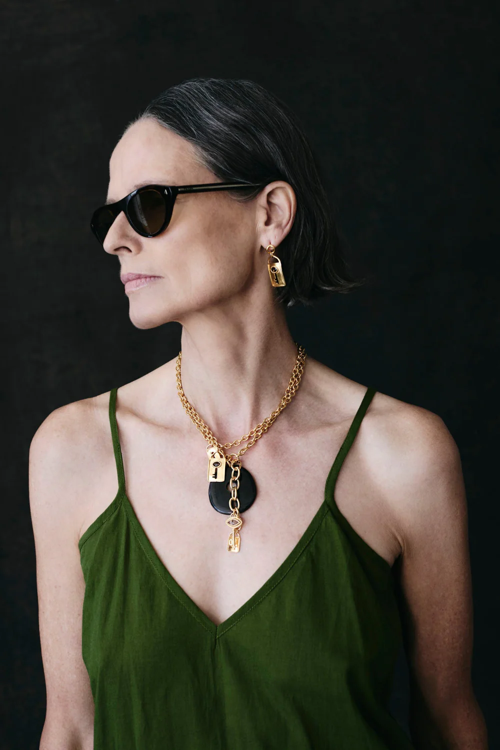 Padlock Earrings Gold - Image 3