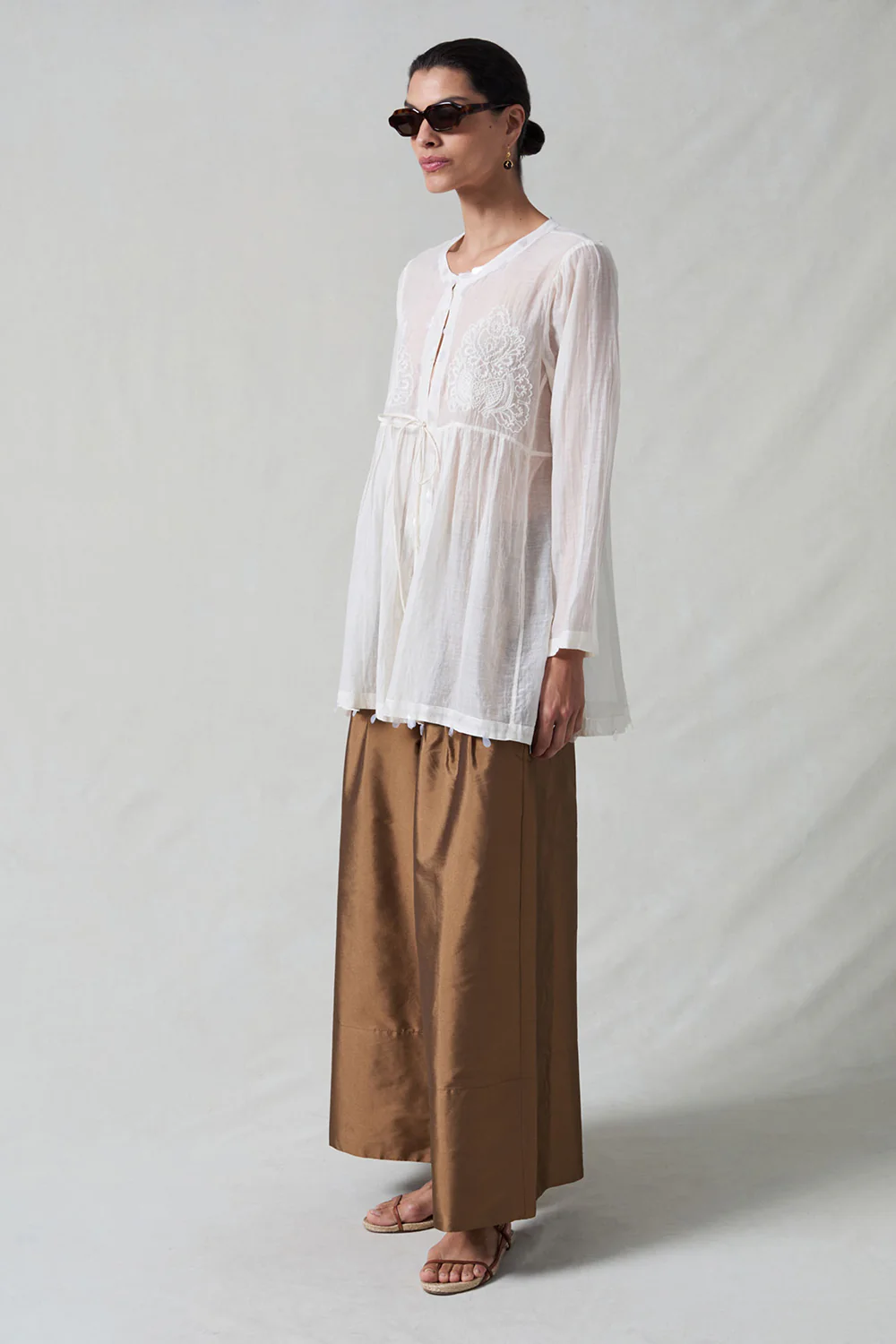Sequin Tear Drop Blouse Ivory - Image 3