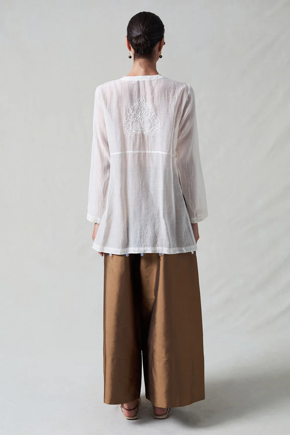 Sequin Tear Drop Blouse Ivory - Image 4