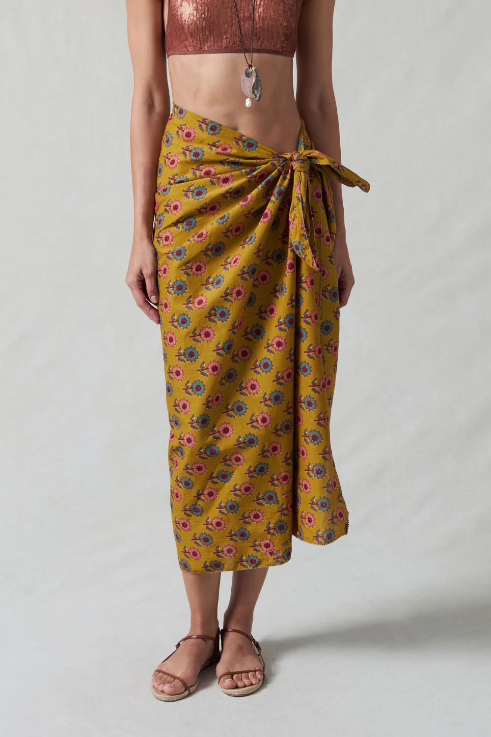 Sunflower Printed Sarong Mustard - Image 2