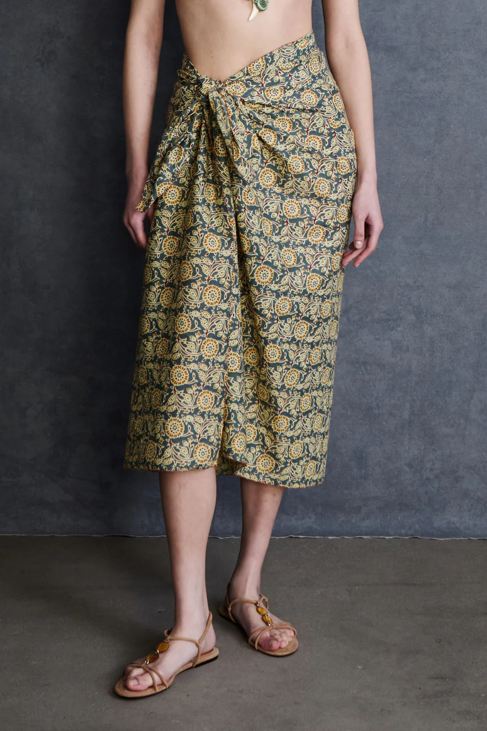Sunflower Printed Sarong Steel Blue - Image 2