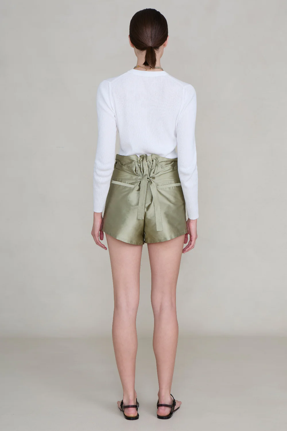 Techno Taffeta Shorts Sage - Image 5