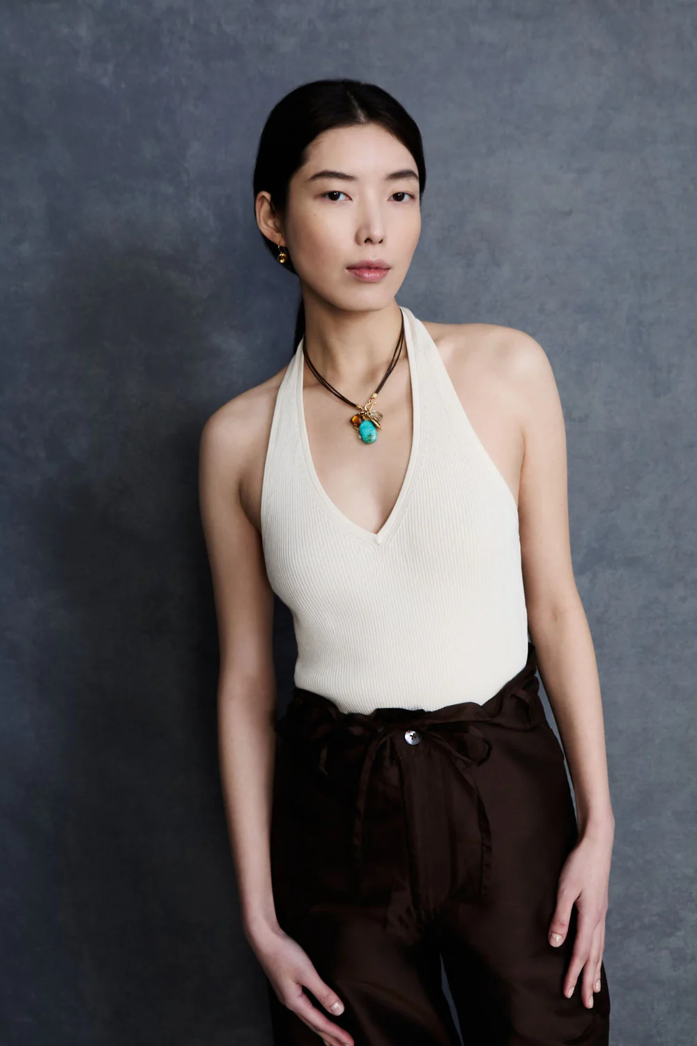 Traveler Leather Charm Necklace Turquoise - Image 2