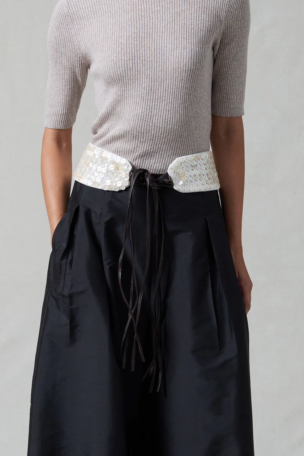 Ultra Wide Waist Belt Shell Button - Image 2