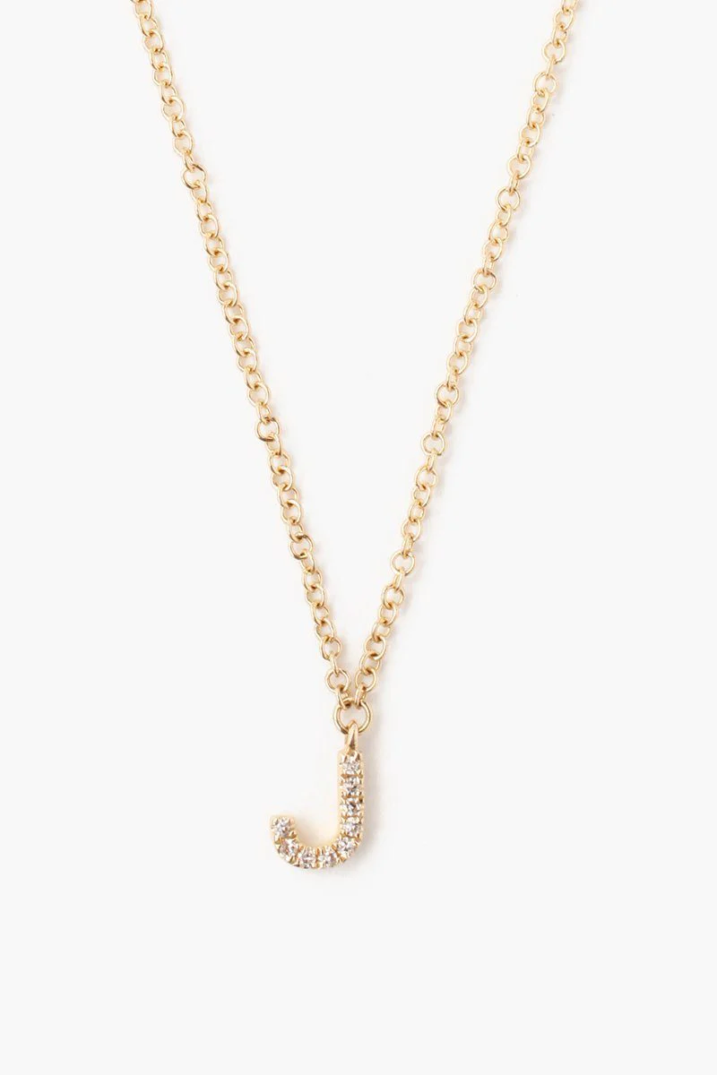 14k Gold and White Diamond Initial Necklace - Image 16