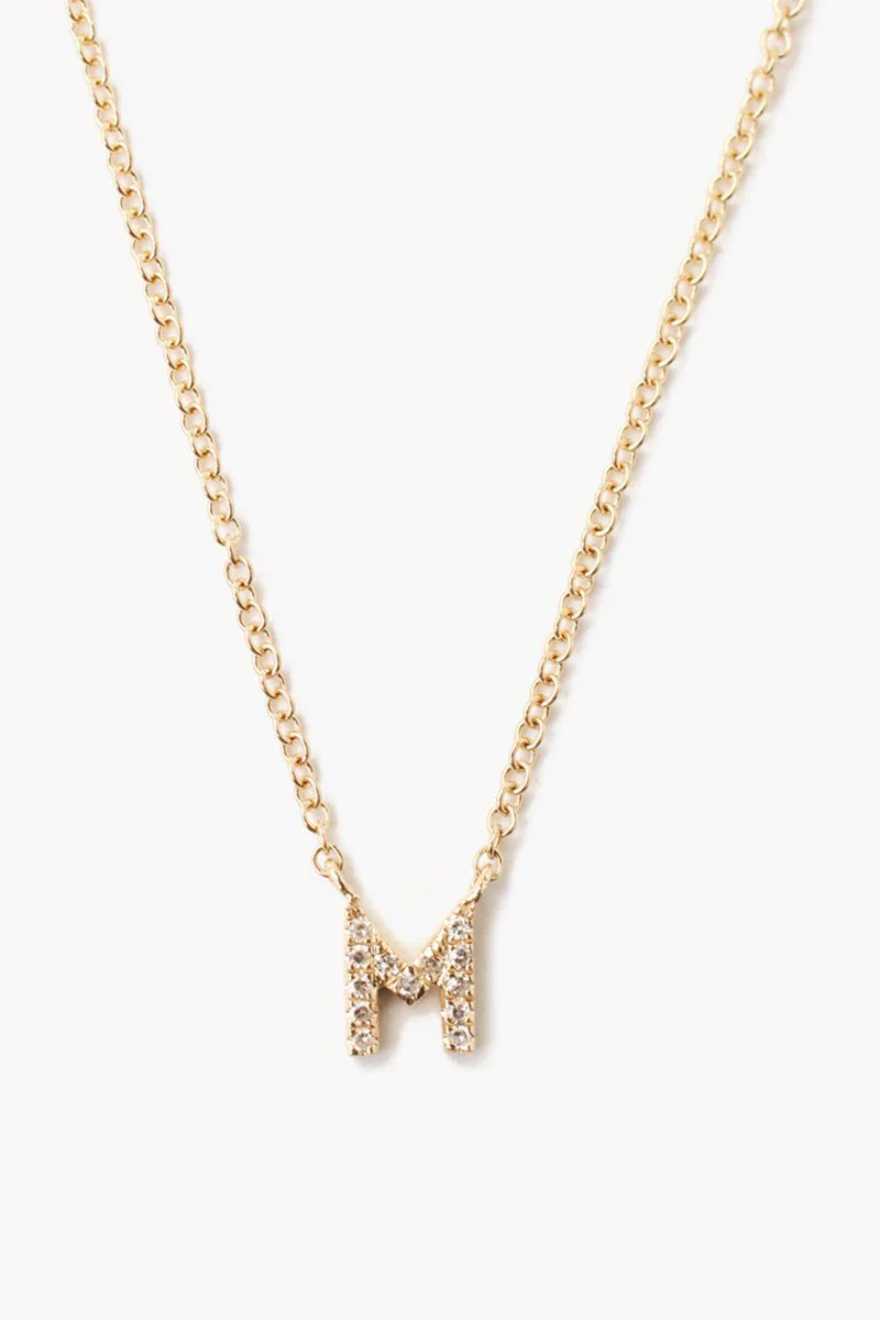 14k Gold and White Diamond Initial Necklace - Image 22