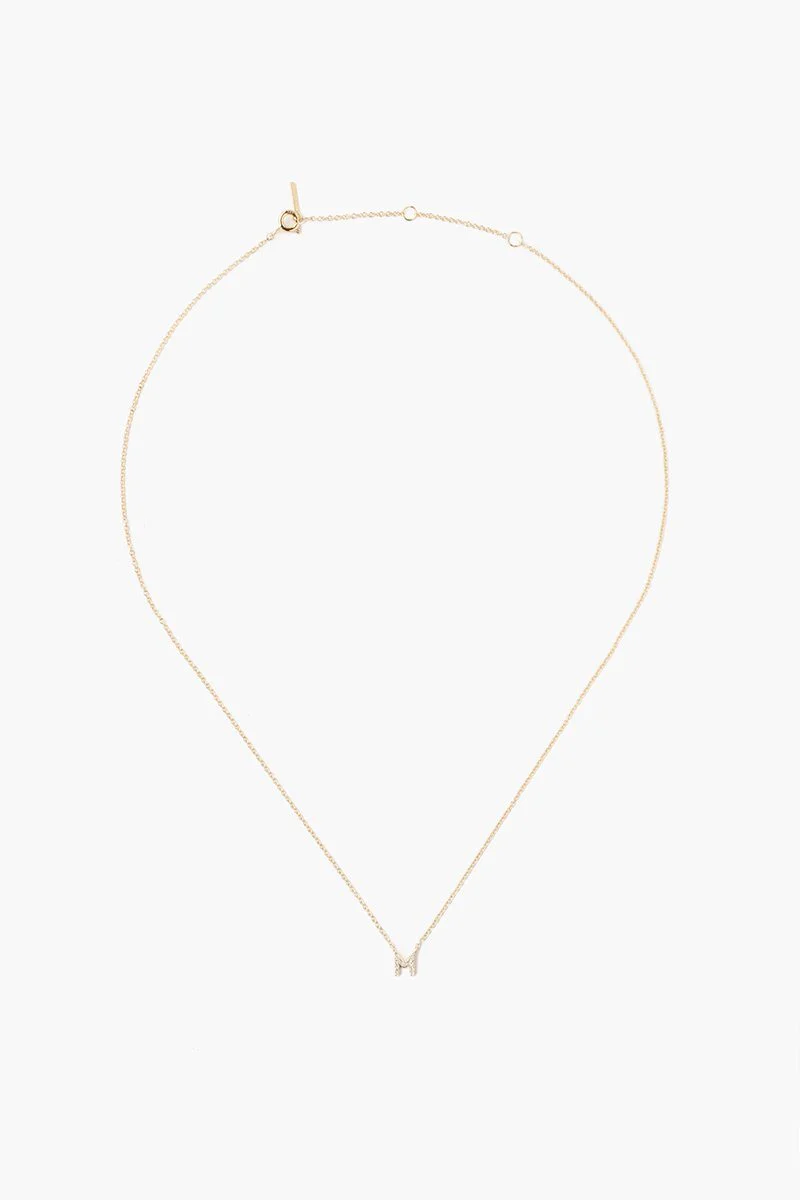 14k Gold and White Diamond Initial Necklace - Image 23