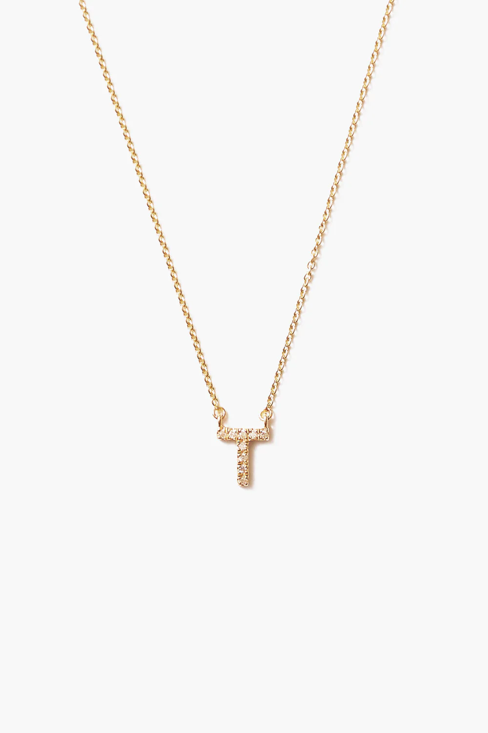 14k Gold and White Diamond Initial Necklace - Image 34