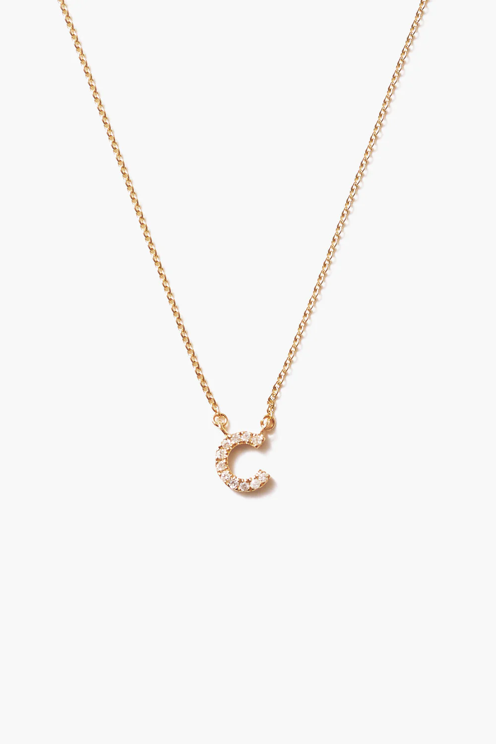 14k Gold and White Diamond Initial Necklace - Image 6