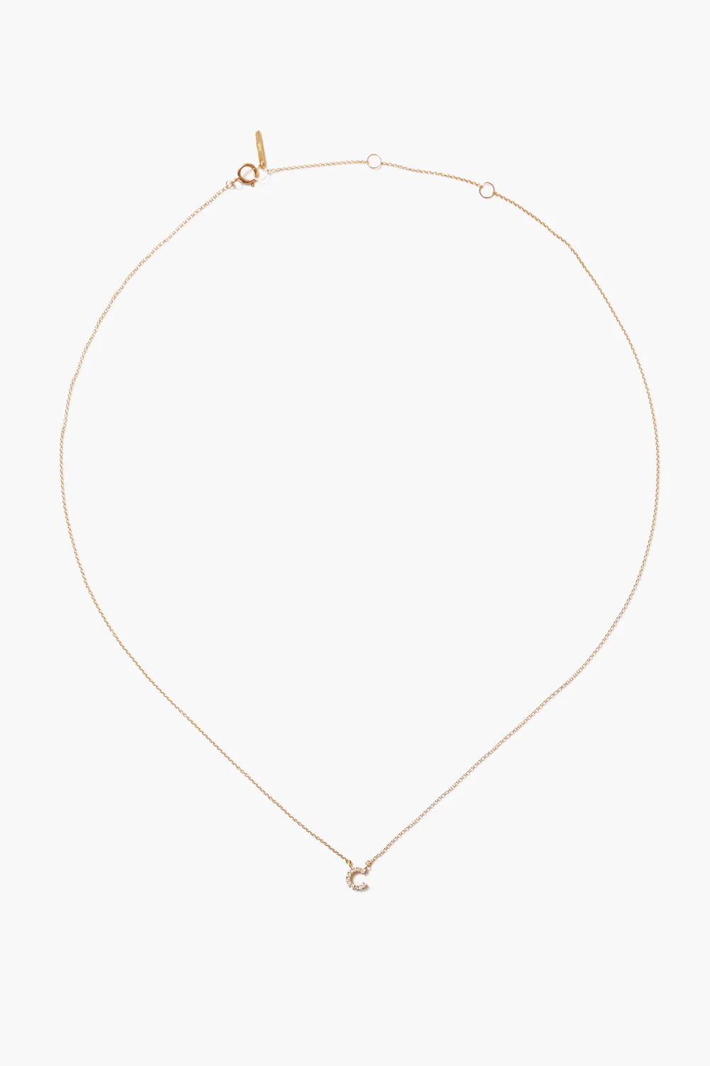 14k Gold and White Diamond Initial Necklace - Image 7